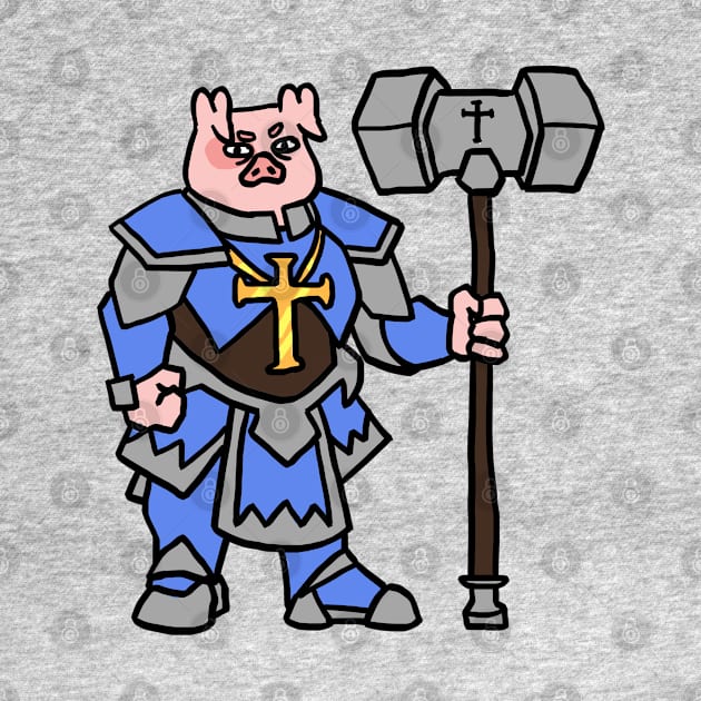 Fantasy Tabletop Piggy Paladin Cute by Porkzby